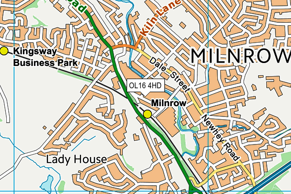 OL16 4HD map - OS VectorMap District (Ordnance Survey)