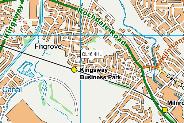 OL16 4HL map - OS VectorMap District (Ordnance Survey)