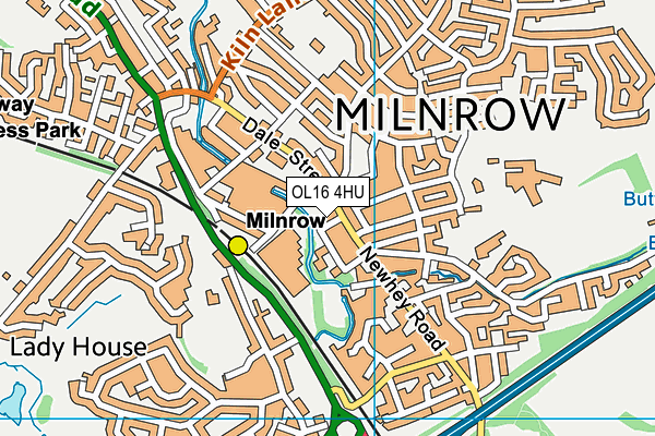 OL16 4HU map - OS VectorMap District (Ordnance Survey)