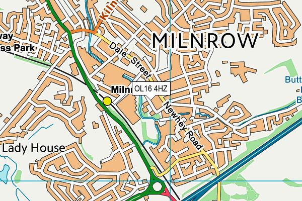 OL16 4HZ map - OS VectorMap District (Ordnance Survey)