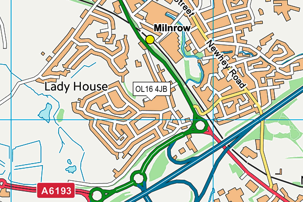 OL16 4JB map - OS VectorMap District (Ordnance Survey)