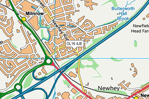 OL16 4JE map - OS VectorMap District (Ordnance Survey)