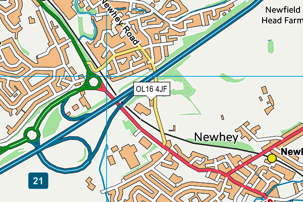 OL16 4JF map - OS VectorMap District (Ordnance Survey)