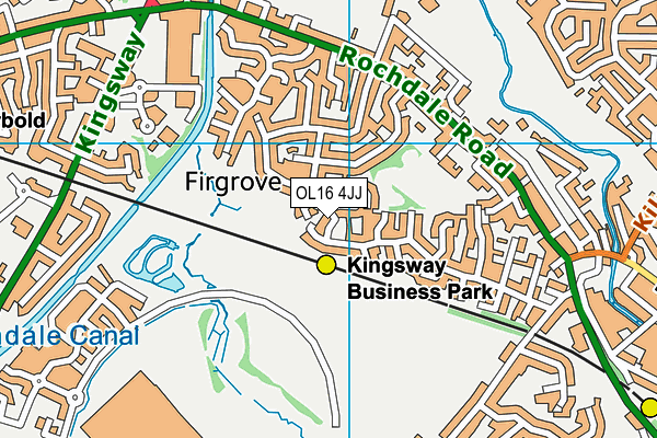 OL16 4JJ map - OS VectorMap District (Ordnance Survey)