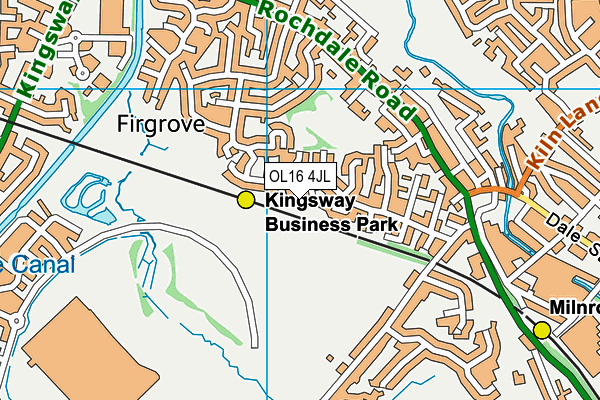 OL16 4JL map - OS VectorMap District (Ordnance Survey)