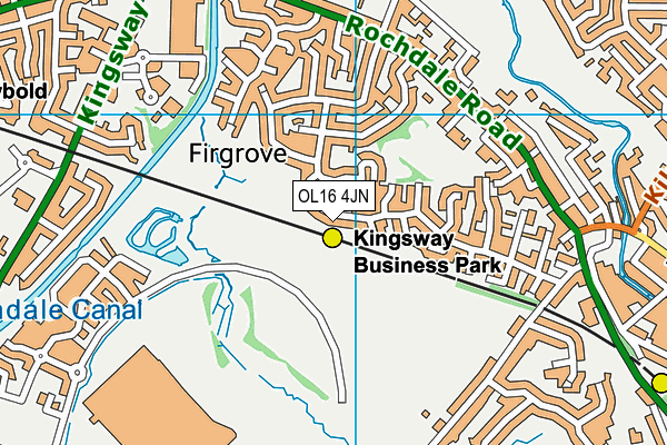 OL16 4JN map - OS VectorMap District (Ordnance Survey)