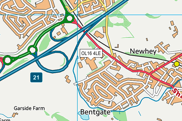 OL16 4LE map - OS VectorMap District (Ordnance Survey)