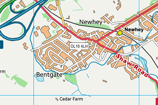 OL16 4LH map - OS VectorMap District (Ordnance Survey)