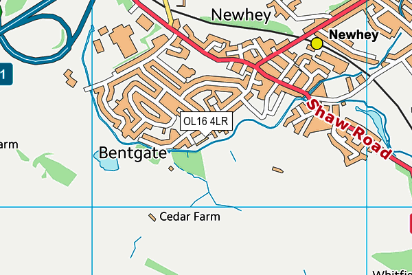 OL16 4LR map - OS VectorMap District (Ordnance Survey)