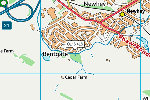 OL16 4LS map - OS VectorMap District (Ordnance Survey)