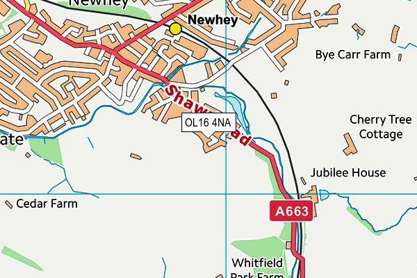 OL16 4NA map - OS VectorMap District (Ordnance Survey)