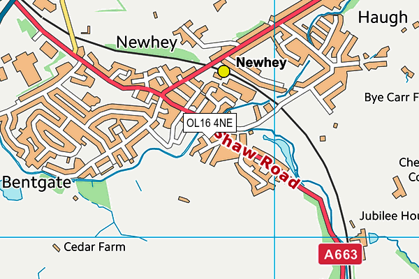 OL16 4NE map - OS VectorMap District (Ordnance Survey)