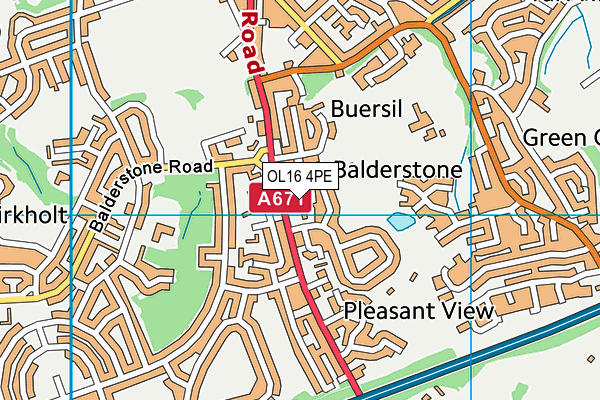 OL16 4PE map - OS VectorMap District (Ordnance Survey)