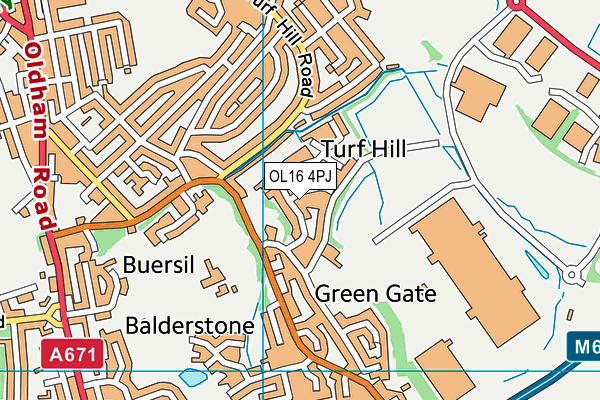 OL16 4PJ map - OS VectorMap District (Ordnance Survey)