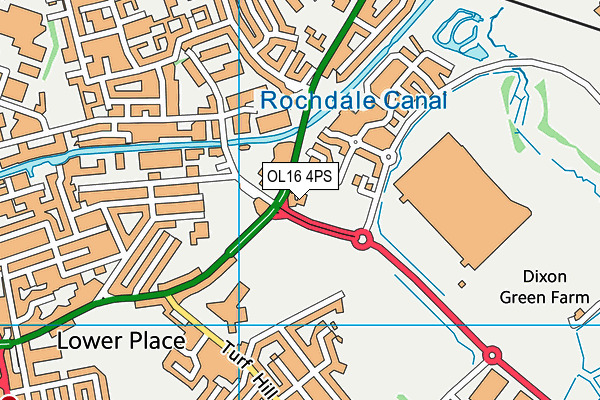 OL16 4PS map - OS VectorMap District (Ordnance Survey)