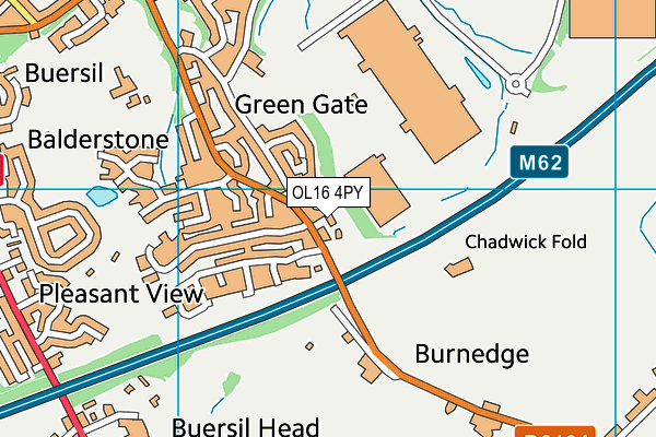 OL16 4PY map - OS VectorMap District (Ordnance Survey)