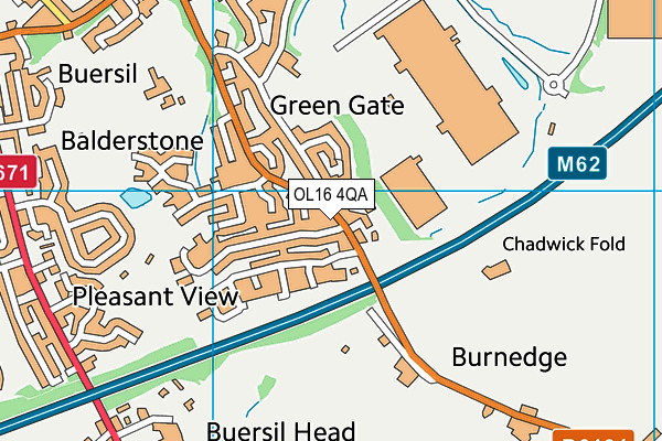 OL16 4QA map - OS VectorMap District (Ordnance Survey)