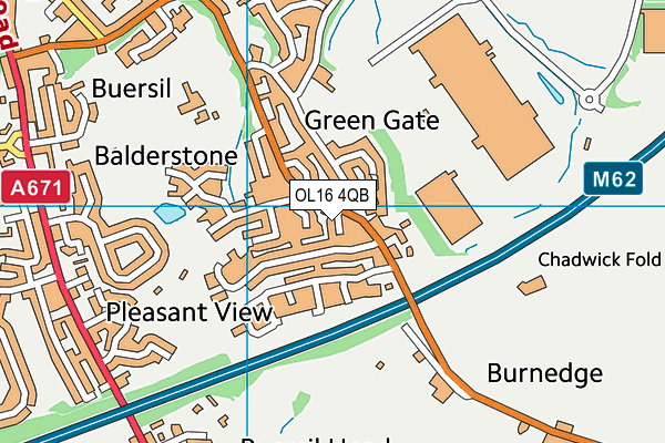 OL16 4QB map - OS VectorMap District (Ordnance Survey)