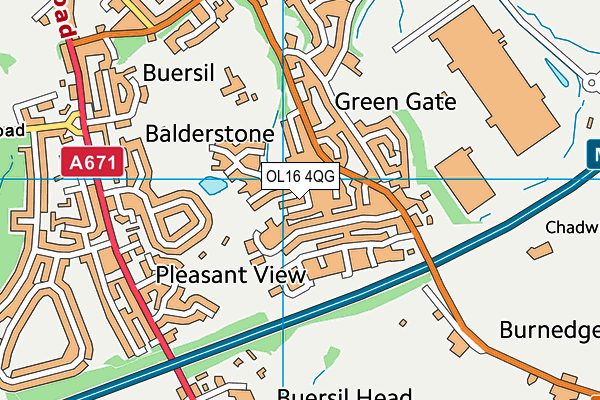 OL16 4QG map - OS VectorMap District (Ordnance Survey)