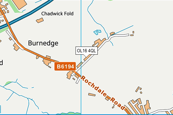 OL16 4QL map - OS VectorMap District (Ordnance Survey)