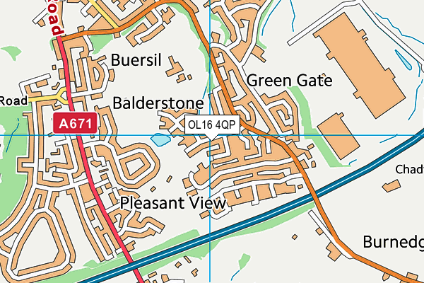 OL16 4QP map - OS VectorMap District (Ordnance Survey)