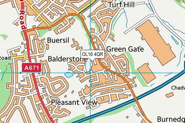 OL16 4QR map - OS VectorMap District (Ordnance Survey)