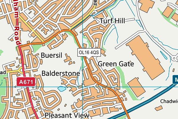 OL16 4QS map - OS VectorMap District (Ordnance Survey)