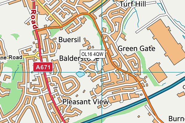 OL16 4QW map - OS VectorMap District (Ordnance Survey)