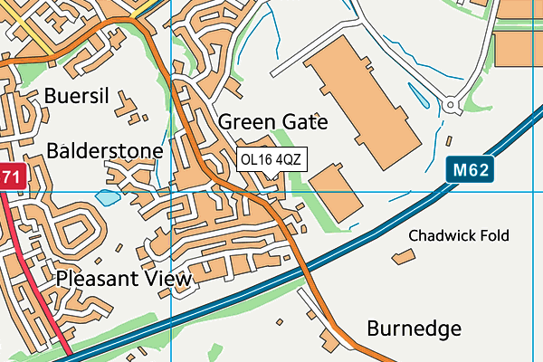 OL16 4QZ map - OS VectorMap District (Ordnance Survey)