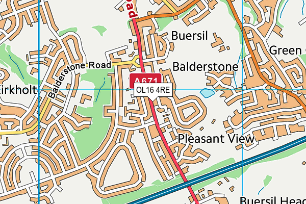OL16 4RE map - OS VectorMap District (Ordnance Survey)