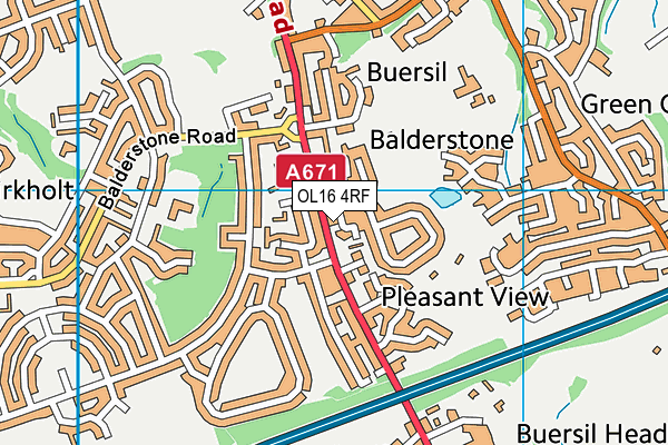 OL16 4RF map - OS VectorMap District (Ordnance Survey)