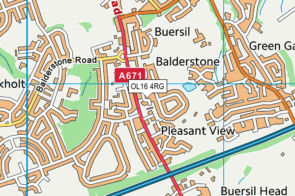 OL16 4RG map - OS VectorMap District (Ordnance Survey)