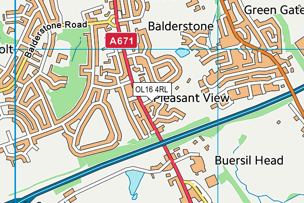 OL16 4RL map - OS VectorMap District (Ordnance Survey)