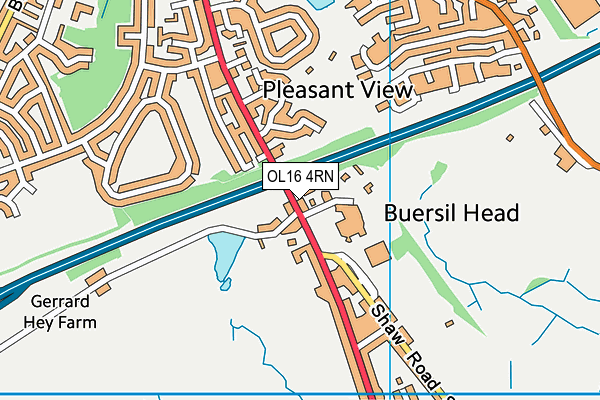 OL16 4RN map - OS VectorMap District (Ordnance Survey)