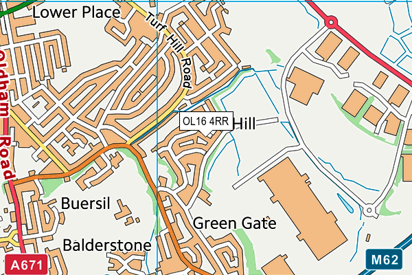 OL16 4RR map - OS VectorMap District (Ordnance Survey)