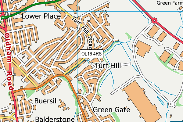 OL16 4RS map - OS VectorMap District (Ordnance Survey)