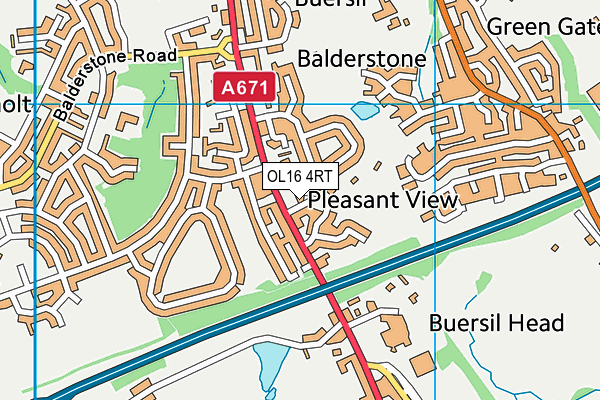 OL16 4RT map - OS VectorMap District (Ordnance Survey)