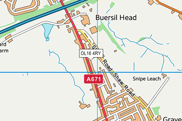 OL16 4RY map - OS VectorMap District (Ordnance Survey)