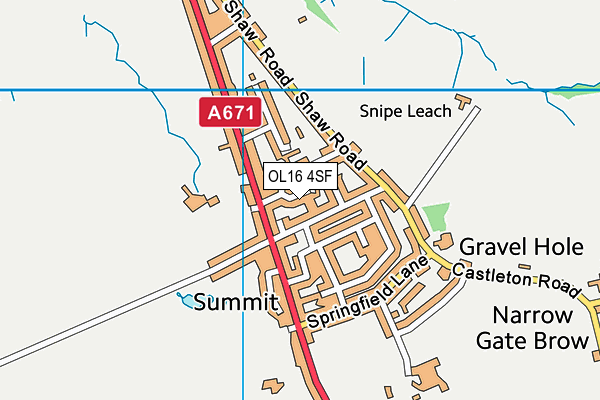 OL16 4SF map - OS VectorMap District (Ordnance Survey)