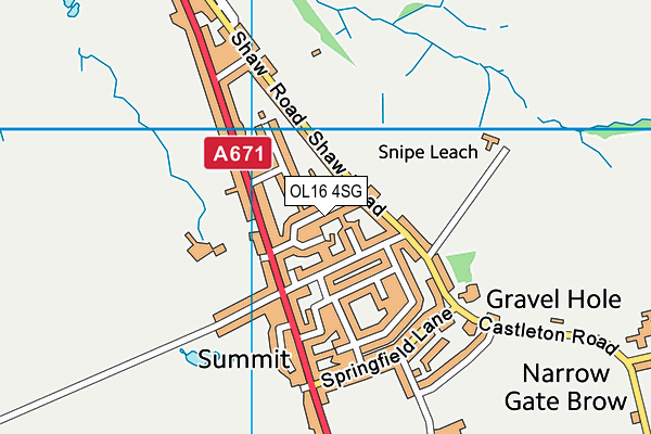 OL16 4SG map - OS VectorMap District (Ordnance Survey)