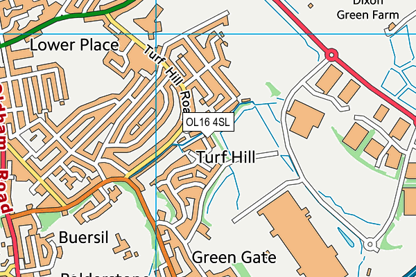 OL16 4SL map - OS VectorMap District (Ordnance Survey)