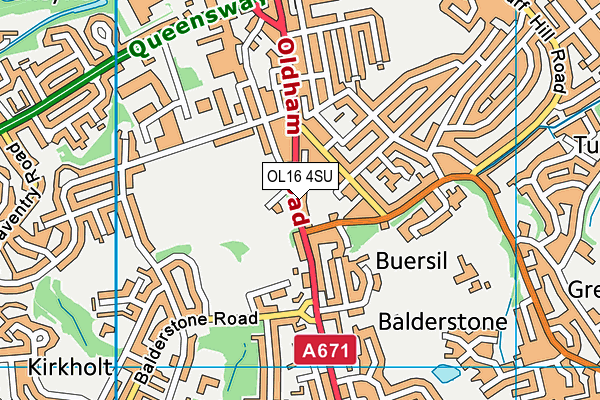 OL16 4SU map - OS VectorMap District (Ordnance Survey)