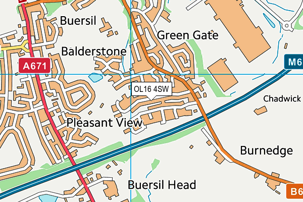 OL16 4SW map - OS VectorMap District (Ordnance Survey)