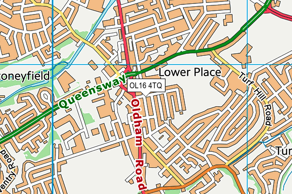 OL16 4TQ map - OS VectorMap District (Ordnance Survey)