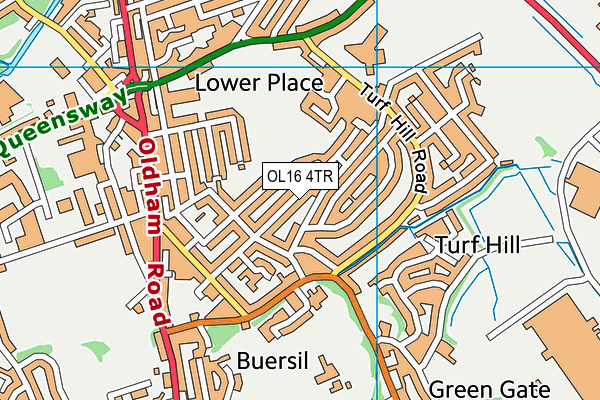 OL16 4TR map - OS VectorMap District (Ordnance Survey)