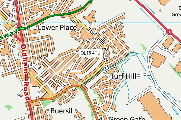 OL16 4TU map - OS VectorMap District (Ordnance Survey)