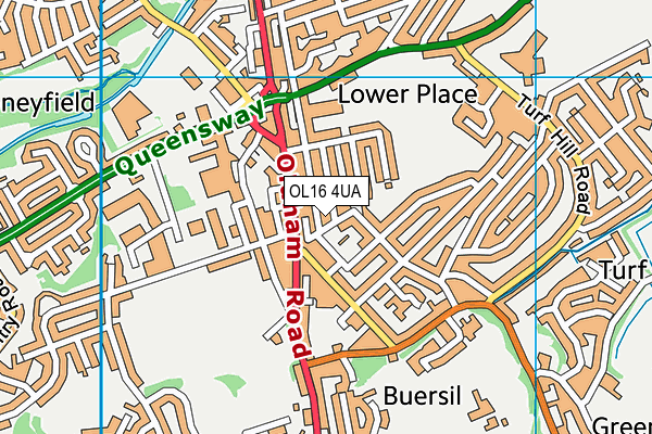 OL16 4UA map - OS VectorMap District (Ordnance Survey)