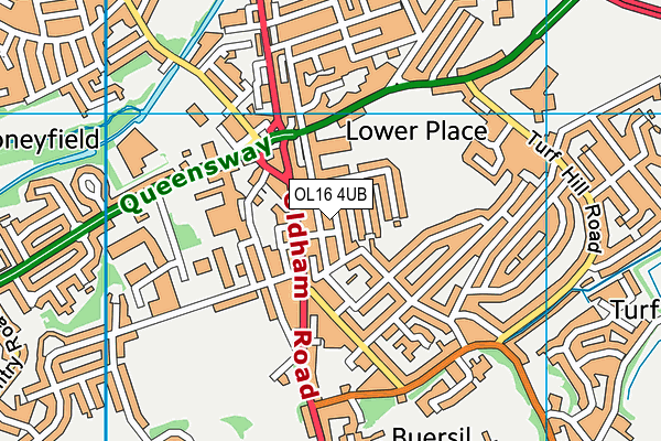 OL16 4UB map - OS VectorMap District (Ordnance Survey)