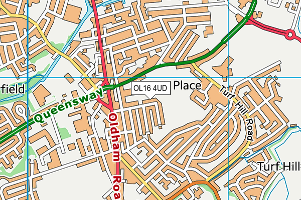 OL16 4UD map - OS VectorMap District (Ordnance Survey)