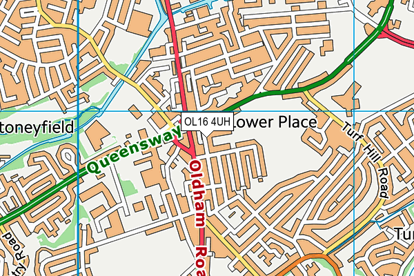 OL16 4UH map - OS VectorMap District (Ordnance Survey)